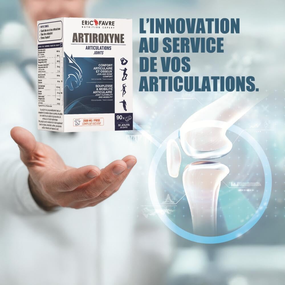COMPLEMENT ARTICULATIONS Artiroxyne - Articulations Sensibles - Bien-être Articulaire, Souplesse, Mobilité - Glucosamine Sulfate 2KCL & Boswellia - Programme 30J 90 Comprimés - Eric Favre