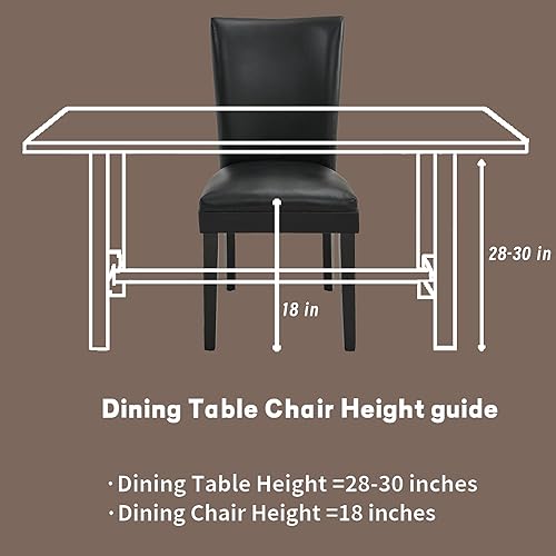 Miniatura 4 de MODERION CY1331RD - Juego de 2 sillas de comedor de madera maciza con respaldo alto, sillas de cocina clásicas modernas con asiento tapizado,