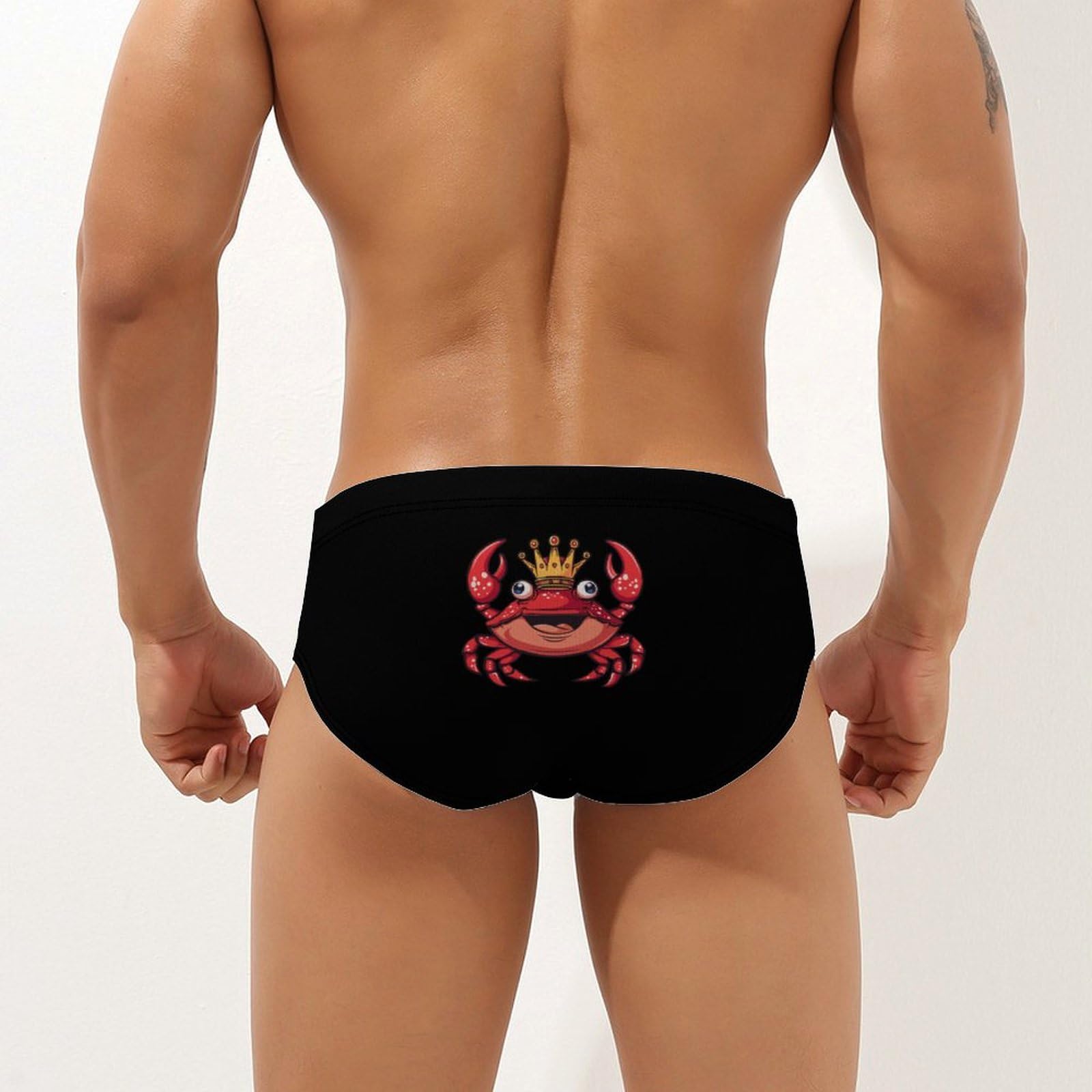Crab King Mens Swim Briefs Quick Dry Swim Trunk Bikini Underwear Swimsuit S