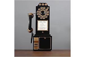 Vintage Black Pay Phone for Home - European Style Retro Landline Decor