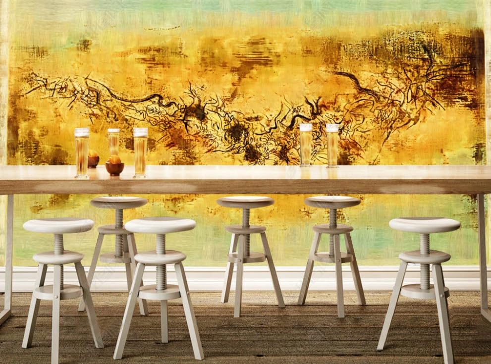 Papier peint intissé effet peinture à l'huile dessinée à la main 300cm