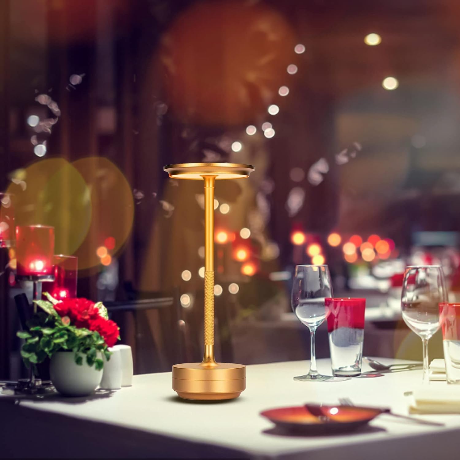 NYRWANA Table Lamp | 2000 mAh Battery | Lamps for Home Decoration, Reading Light, Lamp for Bedroom, Table Lamp for Bedroom, Stepless Dimming, 3 Colour Touch Control – Metal (Gold) NYRWANA Table Lamp | 2000 mAh Battery | Lamps for Home Decoration, Reading Light, Lamp for Bedroom, Table Lamp for Bedroom, Stepless Dimming, 3 Colour Touch Control – Metal (Gold)