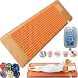 HAILM Far Infrared Amethyst Heating Pad, 6 Color Natural Crystal Heat Mat, Amethyst Infrared Heating Mat with Automatic Thermostat and Adjustable Temperature, Smart Control,50x150cm