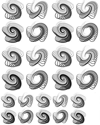 Spiral Art Decals - 40842 - Ceramic Decal - Enamel Decal - Glass Decal - Waterslide Decal - 3 Different Size Sheet (Images) to Choose from. Choose Either Ceramic (Enamel) or Glass Fusing Decals