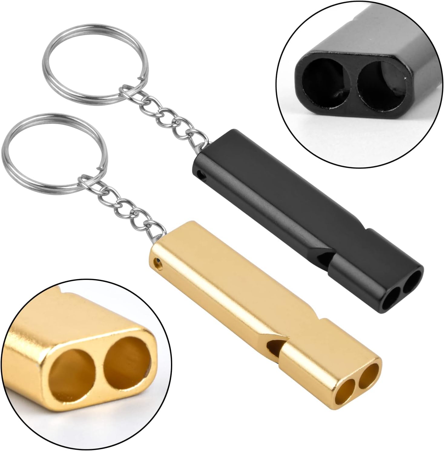 Arrowmax Loud Sports Whistle with Lanyard - Metal & Plastic Referee Whistle for Coaching, Football, Cricket, Emergency, Outdoor, Survival, Safety, Gym, Dog Training, Multipurpose Whistle-2 Pc 1