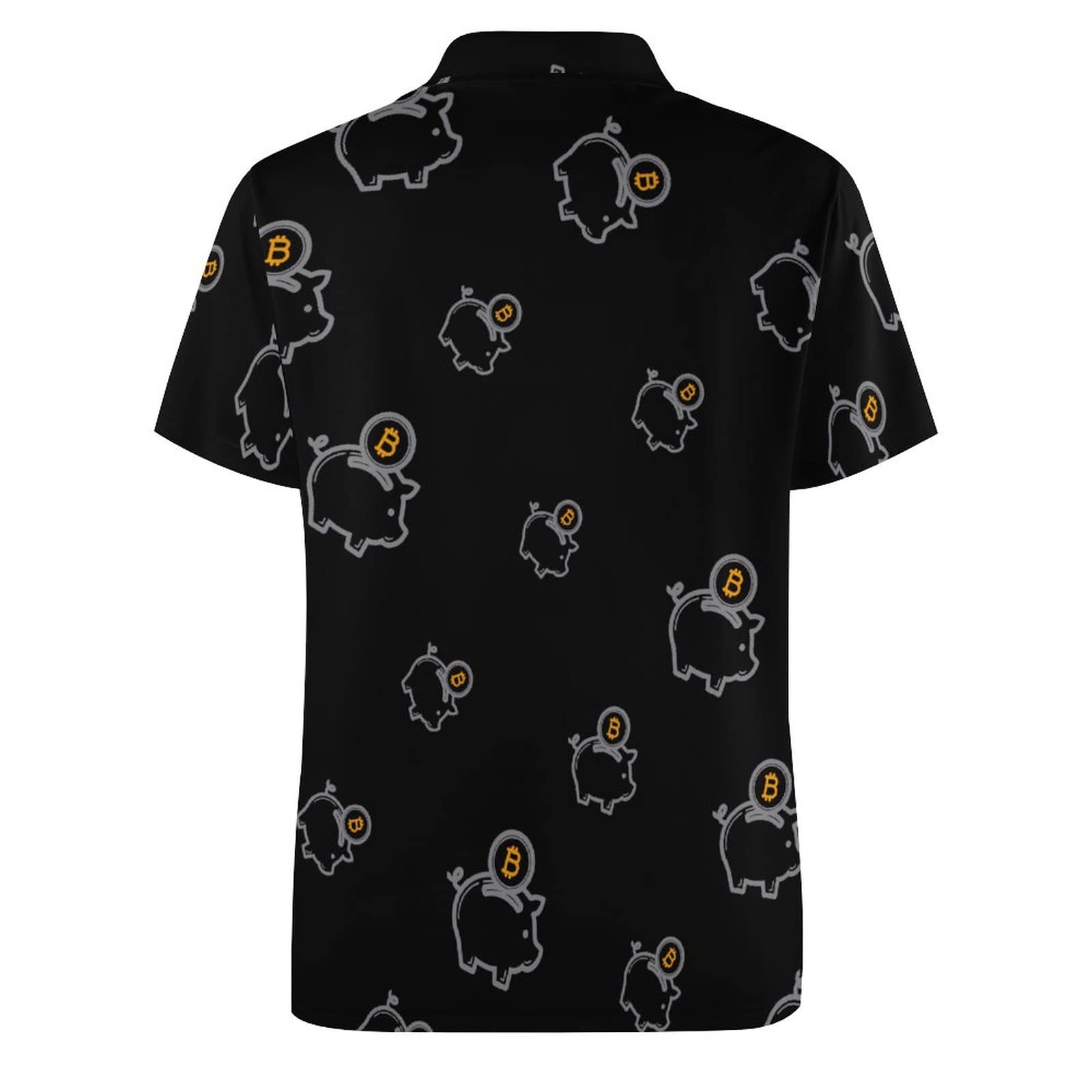 Amazon | ビットコイン貯金箱メンズマッスルTシャツストレッチソフト半袖ポロシャツスリムフィットTシャツトップ | ゴルフマーカー