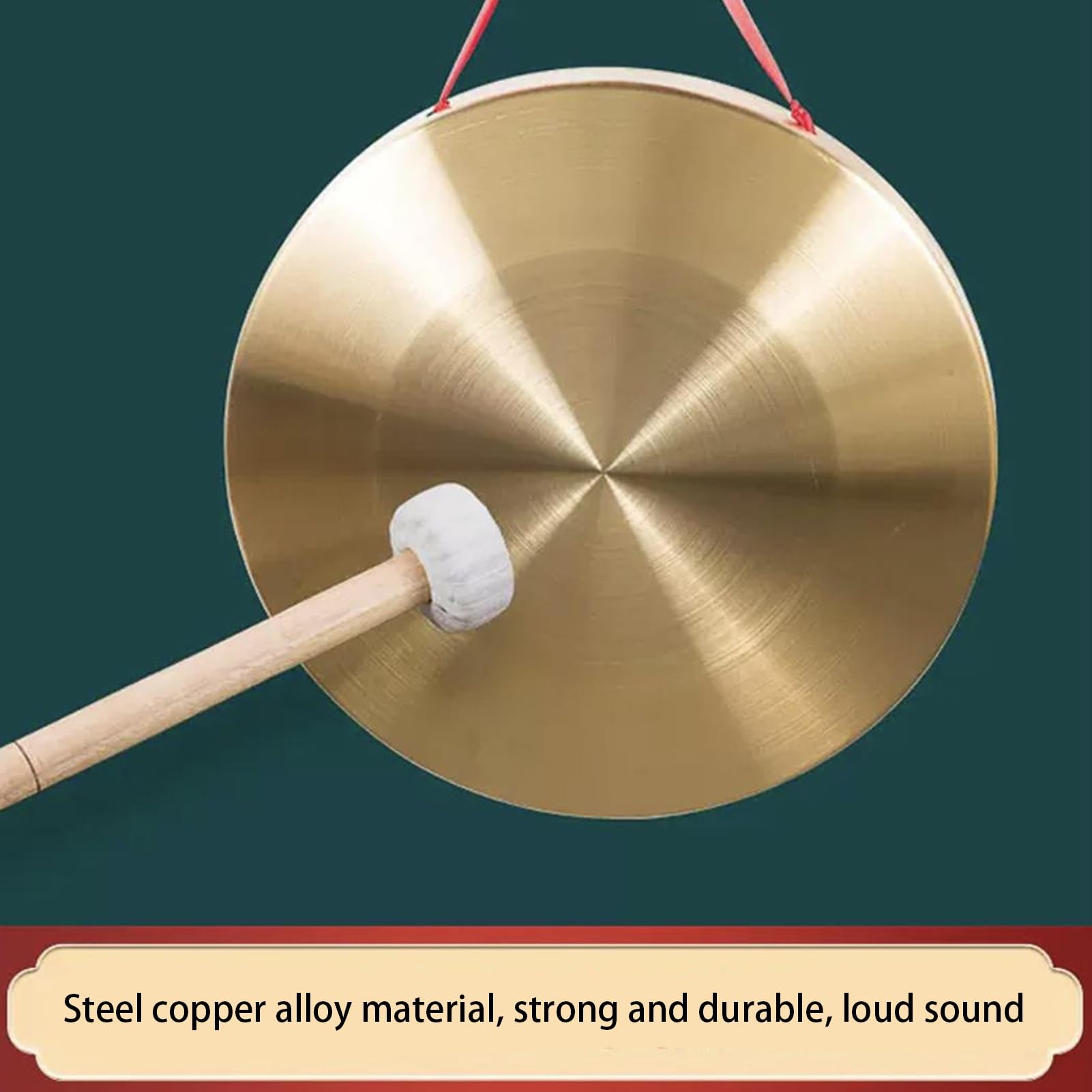 Gong Tam Tam de 50 cm, gong Chau tradicional y auténtico, instrumento de percusión tradicional chino de cobre decorativo for el hogar y la oficina