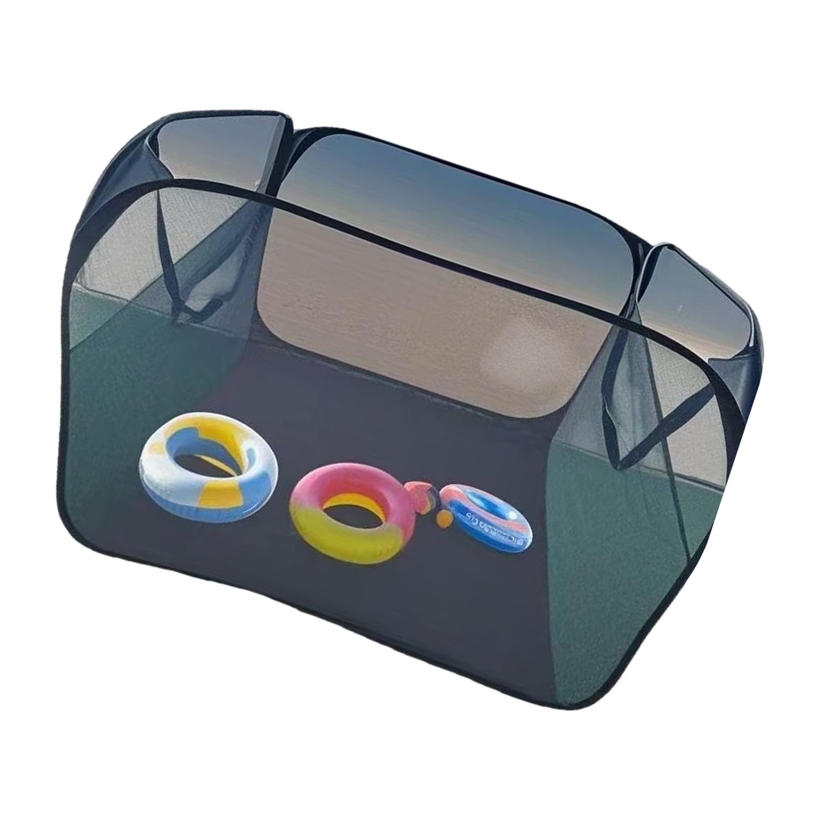 Red de almacenamiento multiusos ventilada junto a la piscina para natación | Soporte para equipo de natación con anclajes de suelo para trajes de baño húmedos y accesorios de agua
