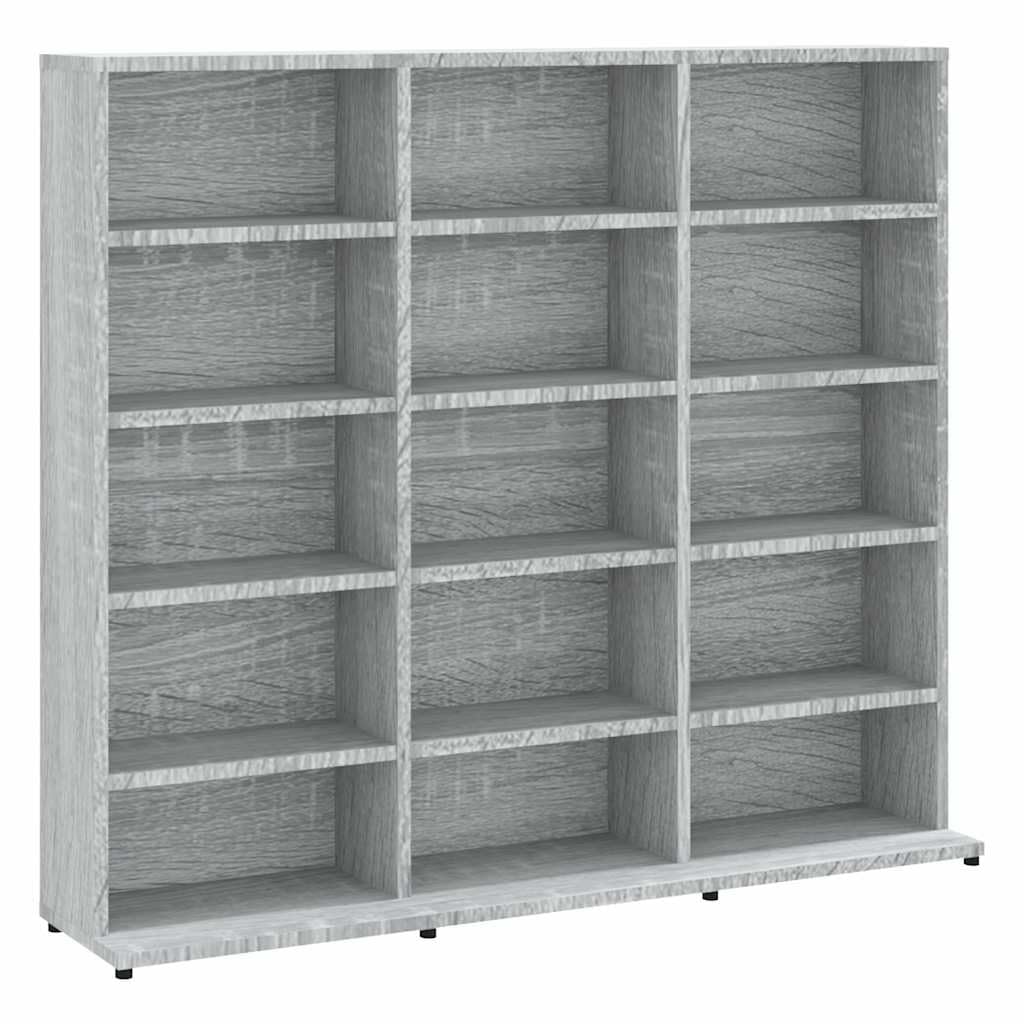 Regał na płyty CD Sonoma szary 100 x 23 x 89,5 cm materiał
