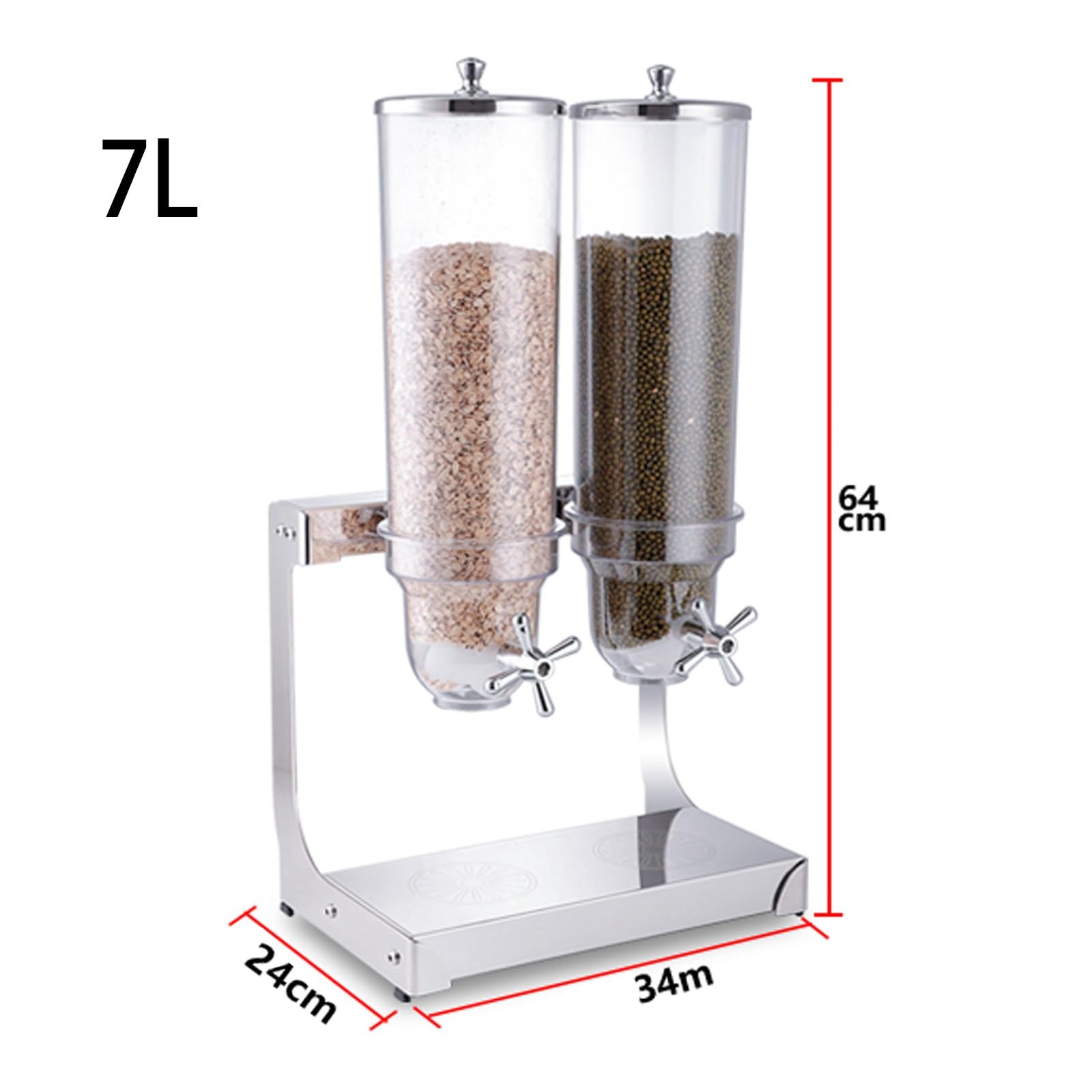 Dispenser per cereali da banco con base antiscivolo per riporre snack