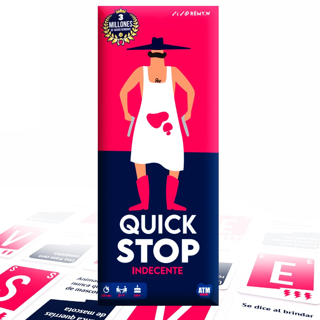QuickStop - Juegos de Mesa para Adultos y Familia +16 - Dinámico, Rápido y Atrevido - De 2 a 7 Jugadores - Juego de Fiesta para Amigos - Español