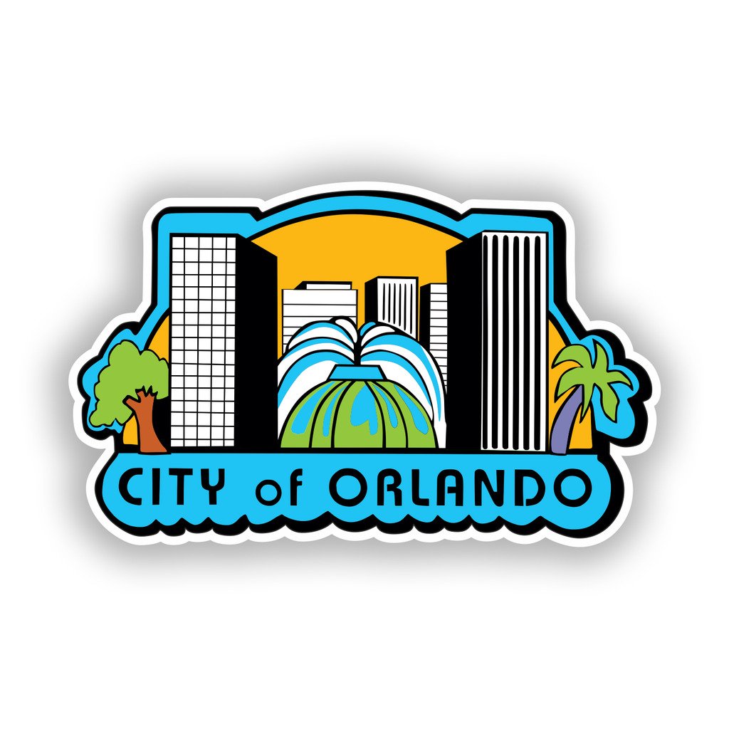 Destinationvinyl Multi 2 X 10Cm/100Mm City Of Orlando Vinyl Stickers Travel Luggage #10499