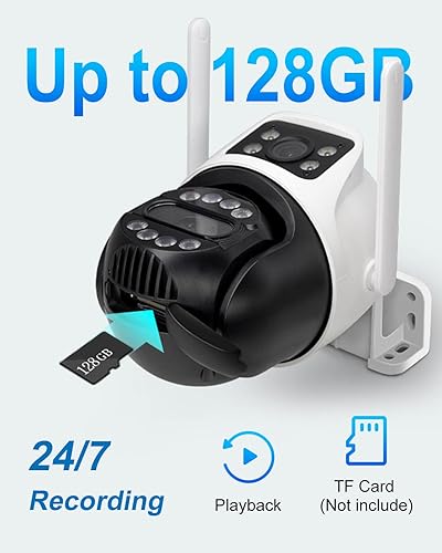 Miniatura 7 de Cámara de seguridad para exteriores de doble lente de 6MP para exteriores, cámara de vigilancia doméstica WiFi, inalámbrica de 2.4 GHz, PTZ,