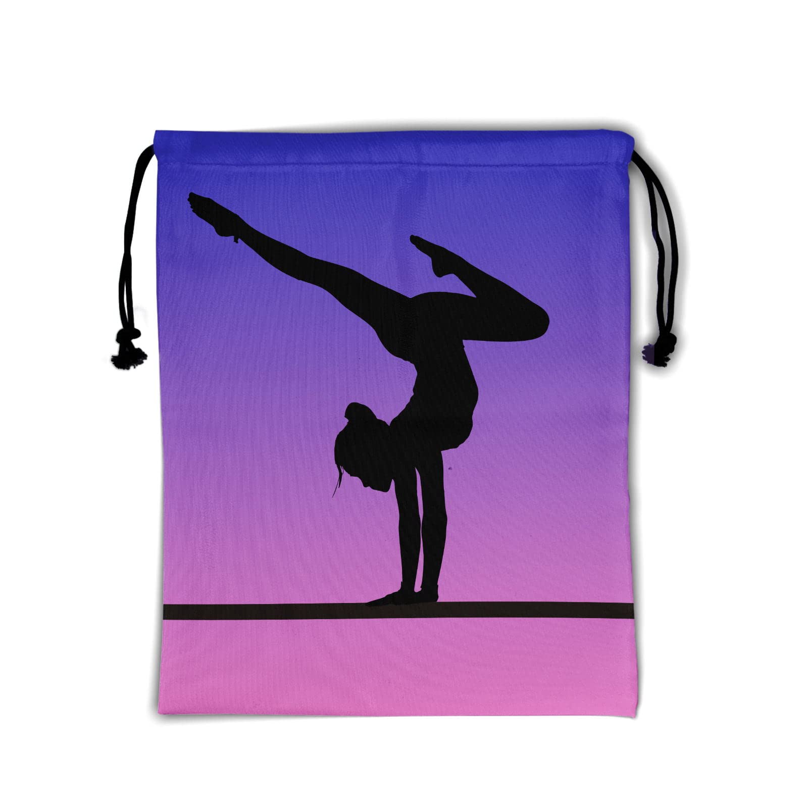 Purple Pink Gymnastics Grip Bag - Gym String Bag Adjustable Water Resistant 9.25" x 12"