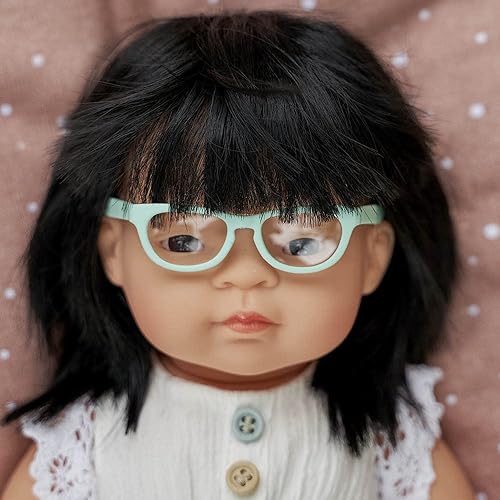 Miniatura 3 de Miniland Muñeca asiática de 15'' con gafas (Polybag) - Hecho en España, anatómicamente correcto, calidad