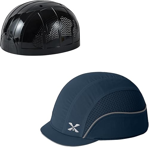 Vista 17 de TIHEEN Unisex Safety Bump Cap, Baseball Hat Style with Reflective Stripes Lightweight and Breathable Hard Hat Head Protection Cap 18110 Azul