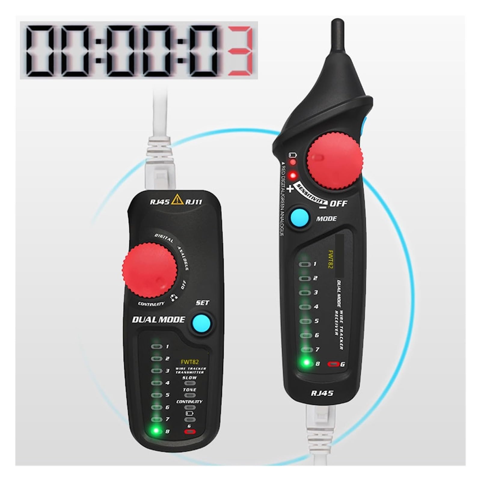 Probador de cables de red, Probador De Cable Red, Analizador Rastreo, Detector LAN Ethernet RJ45 RJ11 Modo Dual, Búsqueda Línea