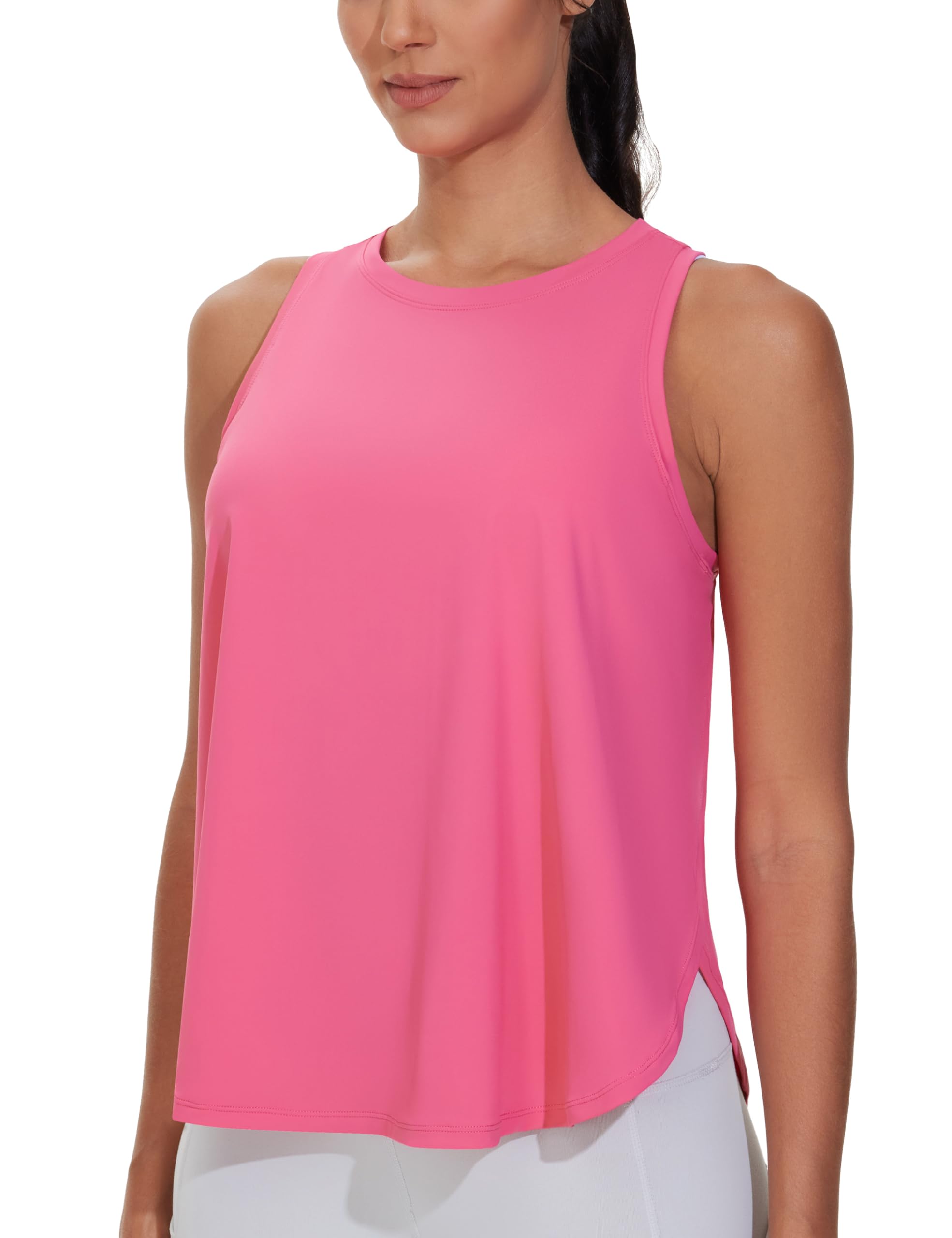 THE GYM PEOPLE Womens Racerback Workout Tank Tops Split Side Loose Fit Sleeveless Yoga Running Shirts with Curved Hem