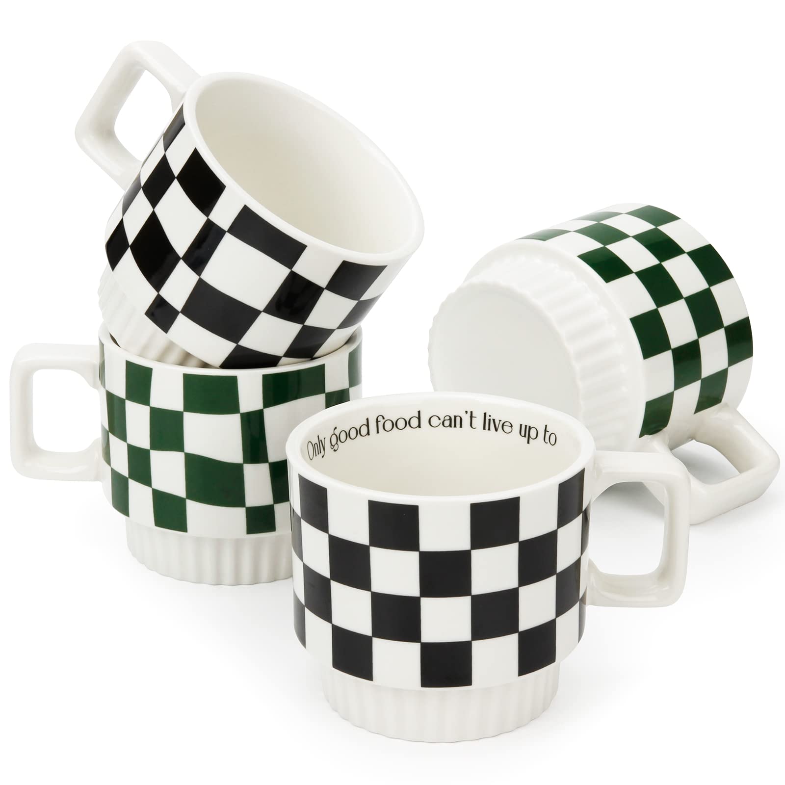 Buy ZONEYILA Coffee Mugs Set of 4 Ceramic Stackable Coffee Mug 12