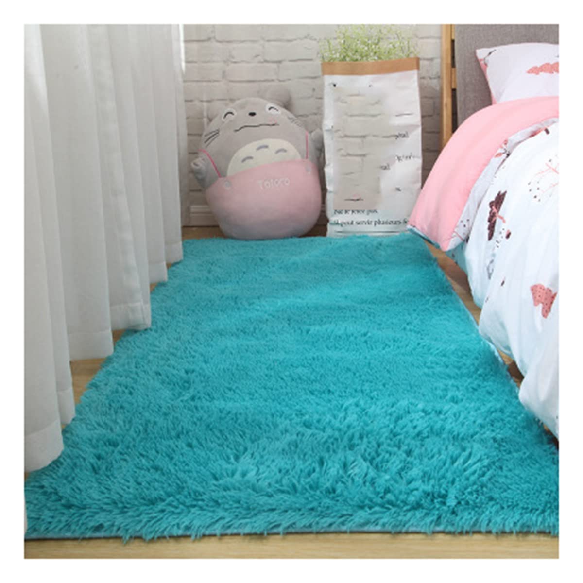 Moquette poil long bleu haut de gamme pour décoration intérieure moderne