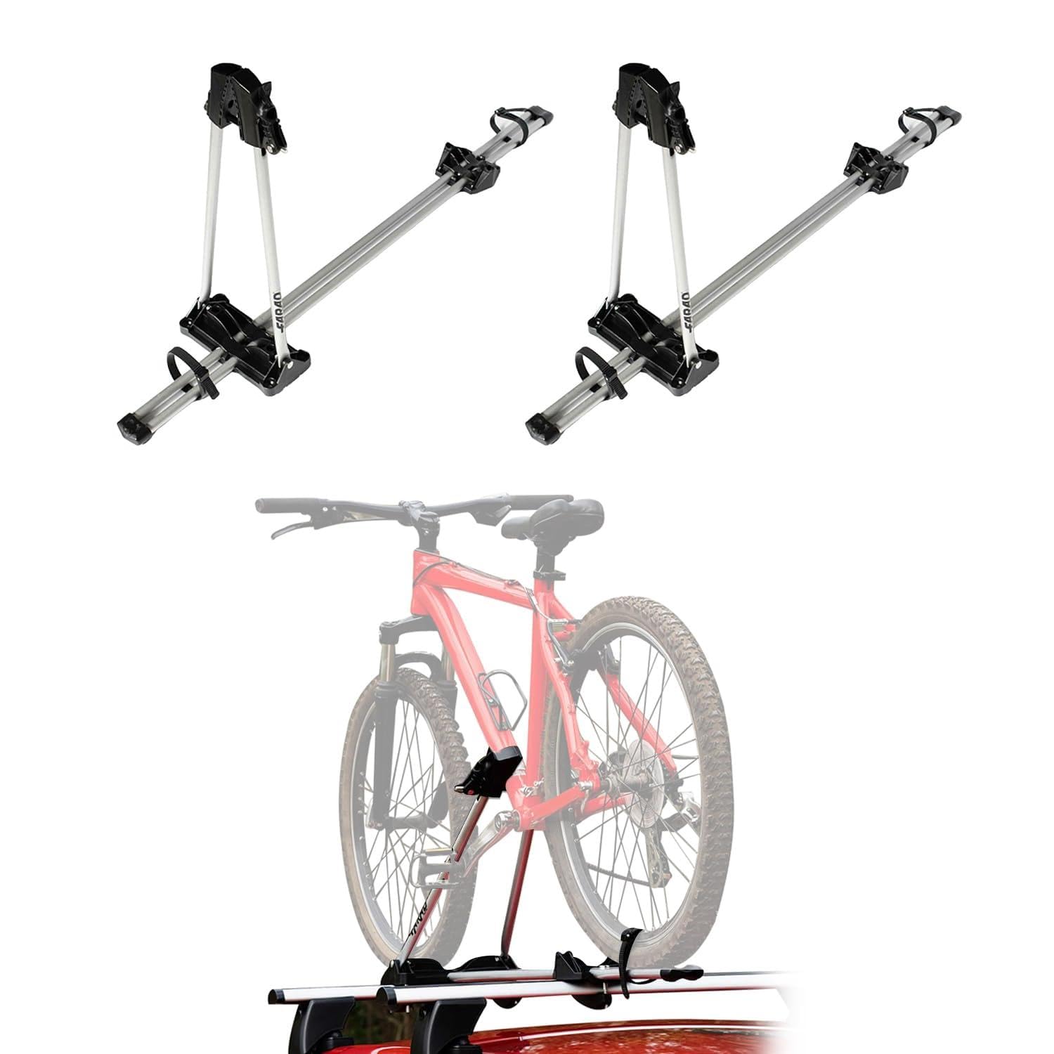 Bike Rack Mount Bicycle Carrier Lightweight Durable Aluminum Silver 2Pcs