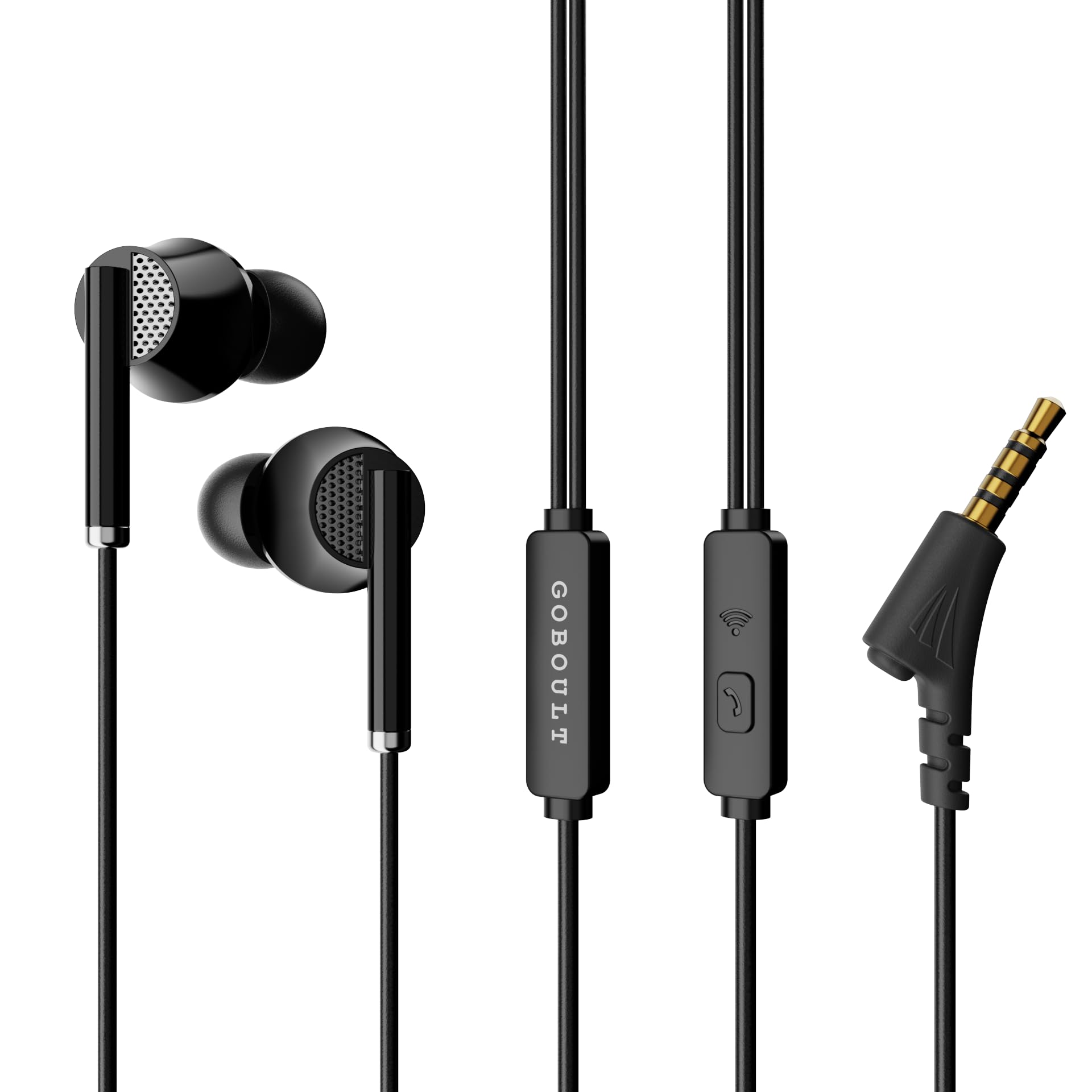 GOBOULT Newly Launched WiredX 250 Earphones with 3.5 mm Jack, 12mm Bass Drivers, Inline Controls, Earphones Wired Headph