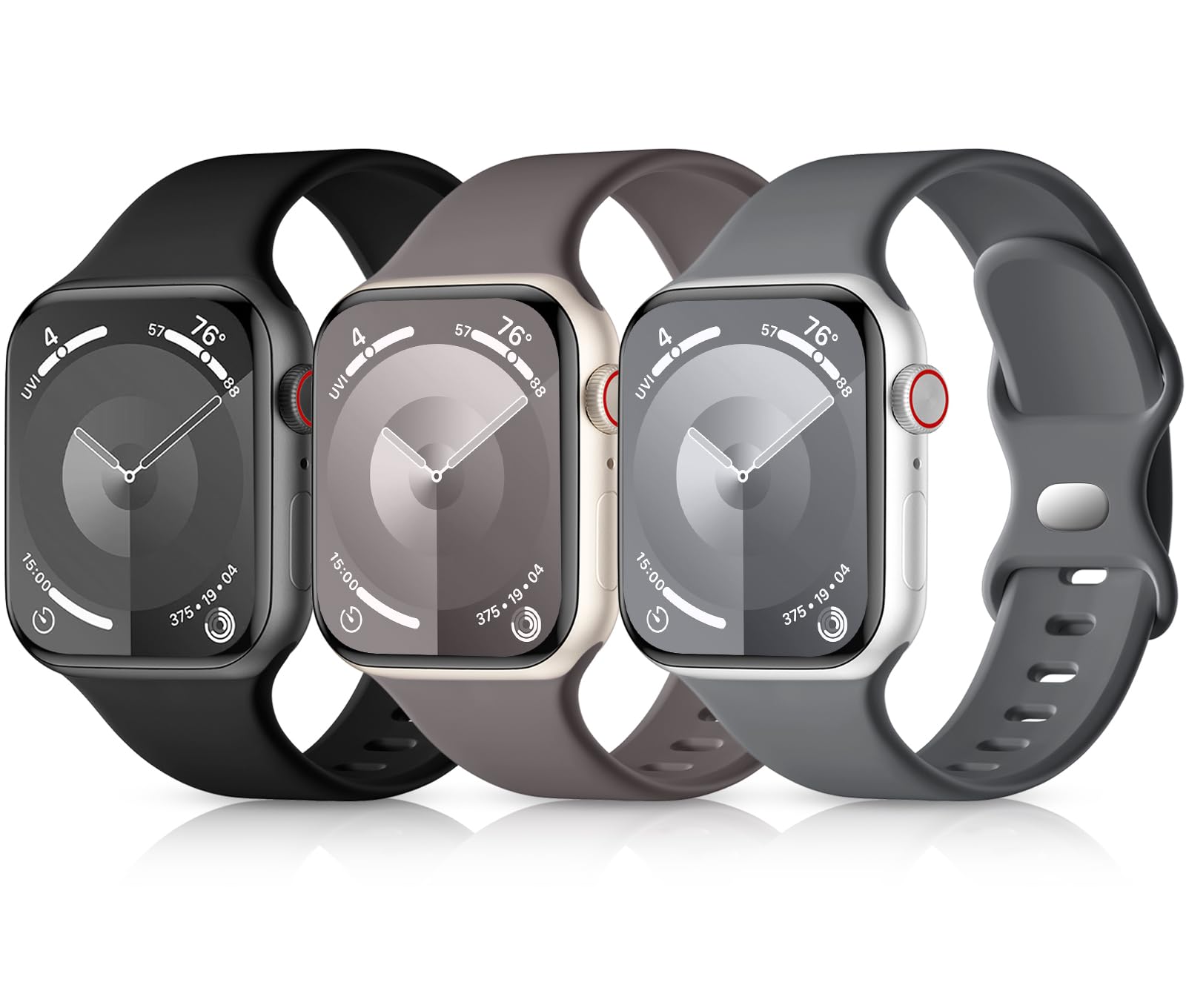 GEAK Sport Band Compatible with Apple Watch Ultra 2 3 Band 49mm 44mm 45mm 46mm 42mm 40mm 38mm 41mm Women Men, Soft Silicone Replacement for iWatch Bands Men Series 11 10 9 8 7 6 5 4 3 2 1 SE Ultra