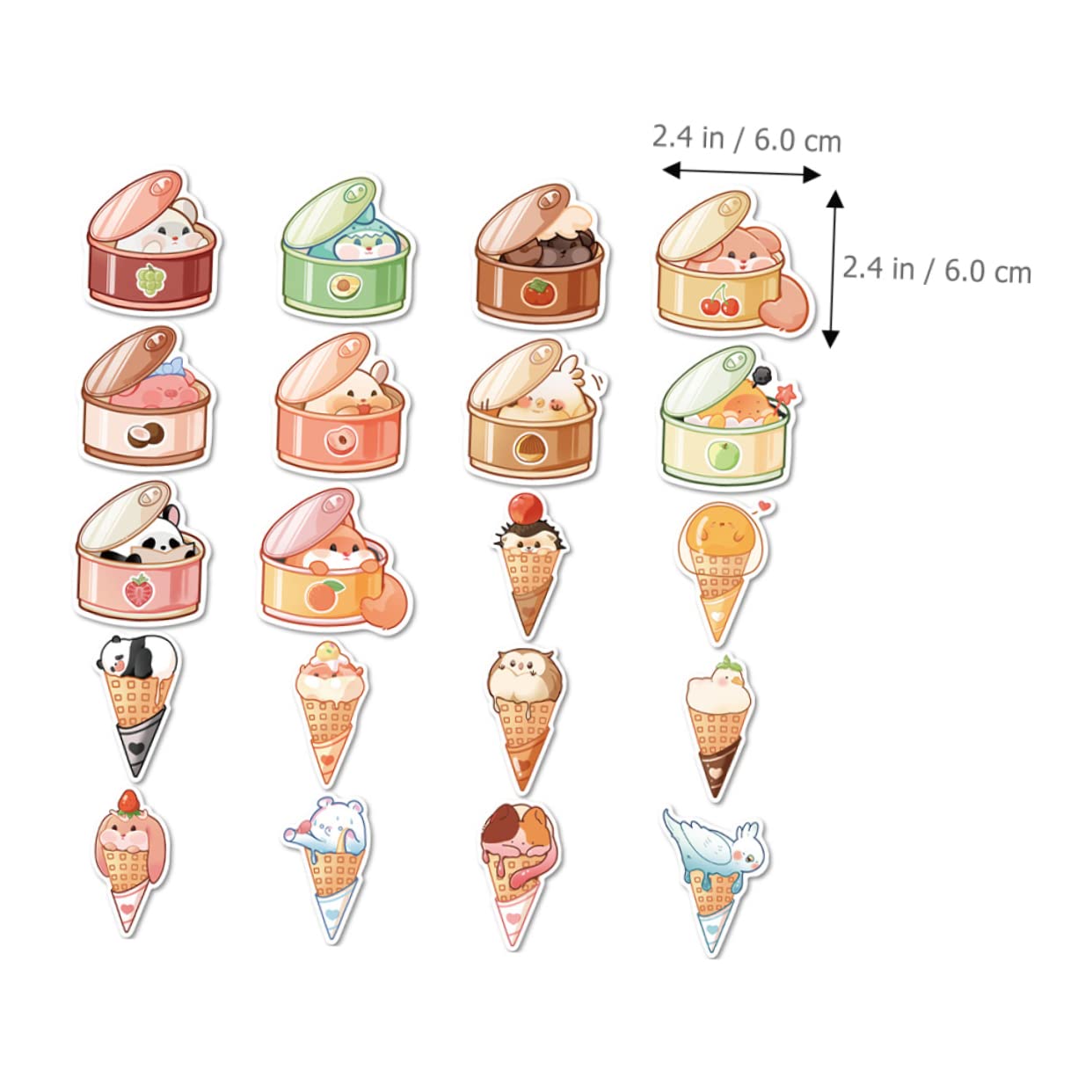 TOYANDONA 320pezzi Adesivi Decorativi Per Scrapbooking e Decorazione Adesivi Cartoni Animati Per Quaderni Bottiglie Valigie e Diari Facili Da Applicare e Rimovibili Per Adulti