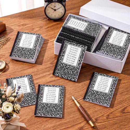 Image of Spakon 50 Pcs Mini Notebooks Bulk Motivational Gifts for Students, Black