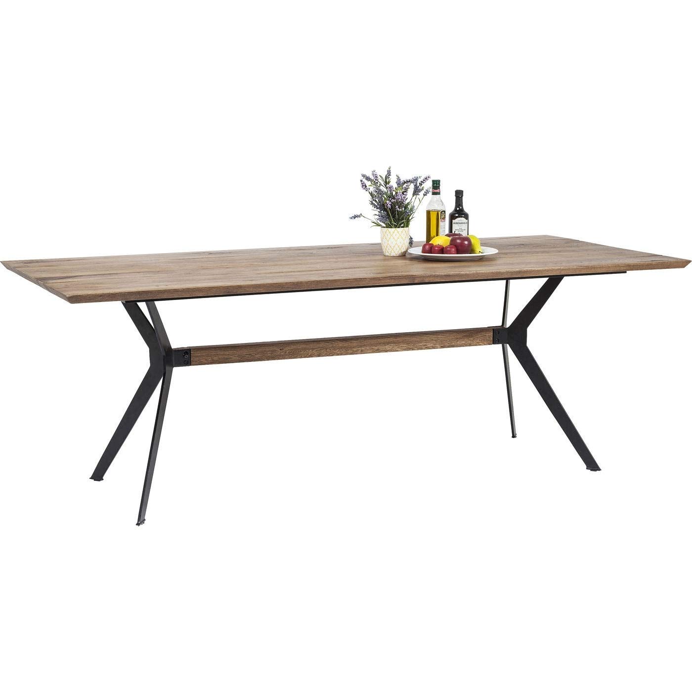 Kare Design Esstisch Downtown Geölter Eichenholz, 78x100x220 cm, Braun, Skandi-Stil
