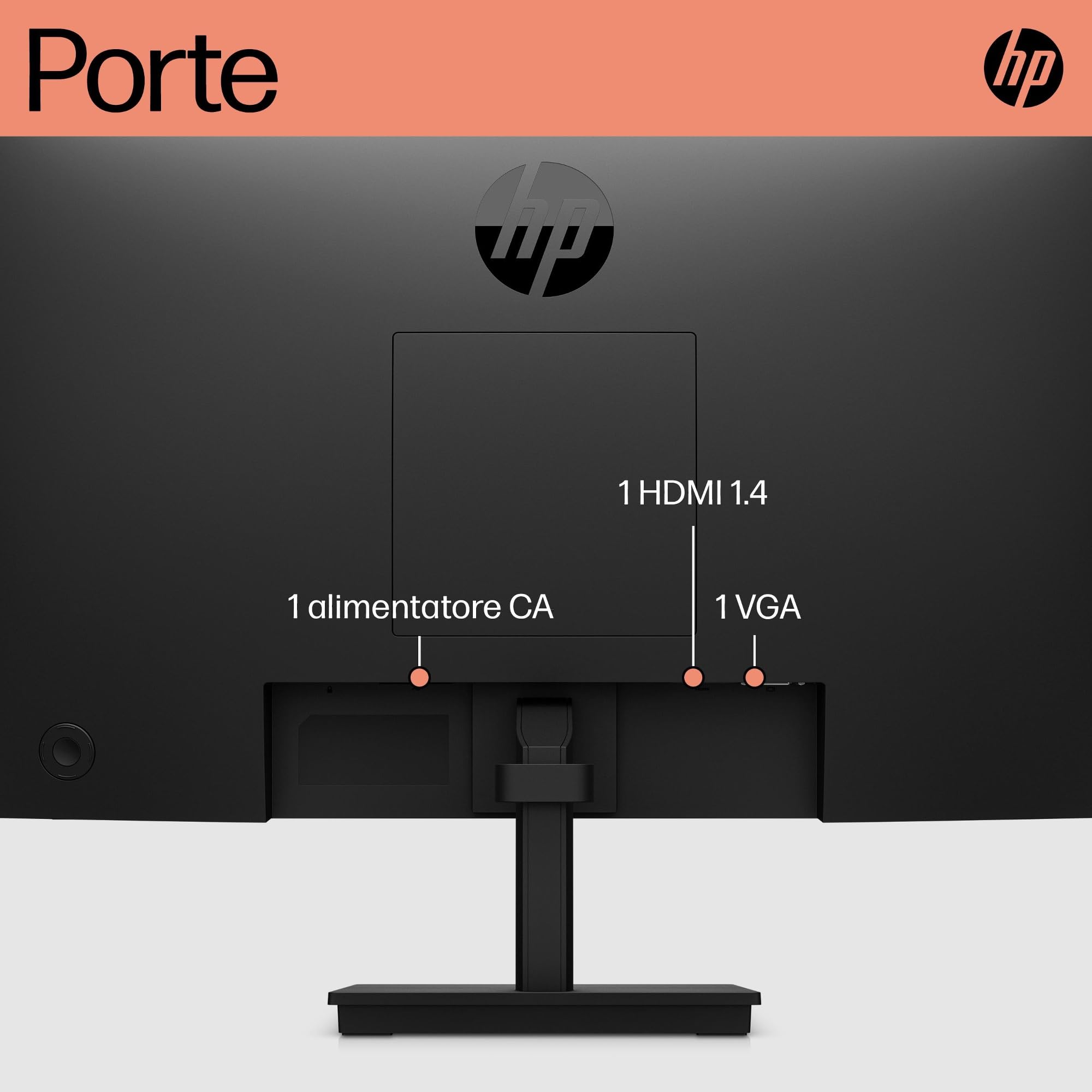 HP V22ve G5 Monitor da 22", FHD, 16:9, Antiriflesso, Pannello VA da 75Hz, Tempo di Risposta 5 ms, Reclinabile, VESA 10x10 cm, AMD FreeSync, 200 Nits, Modalità Low Blue Light, VGA, HDMI 1.4, Nero