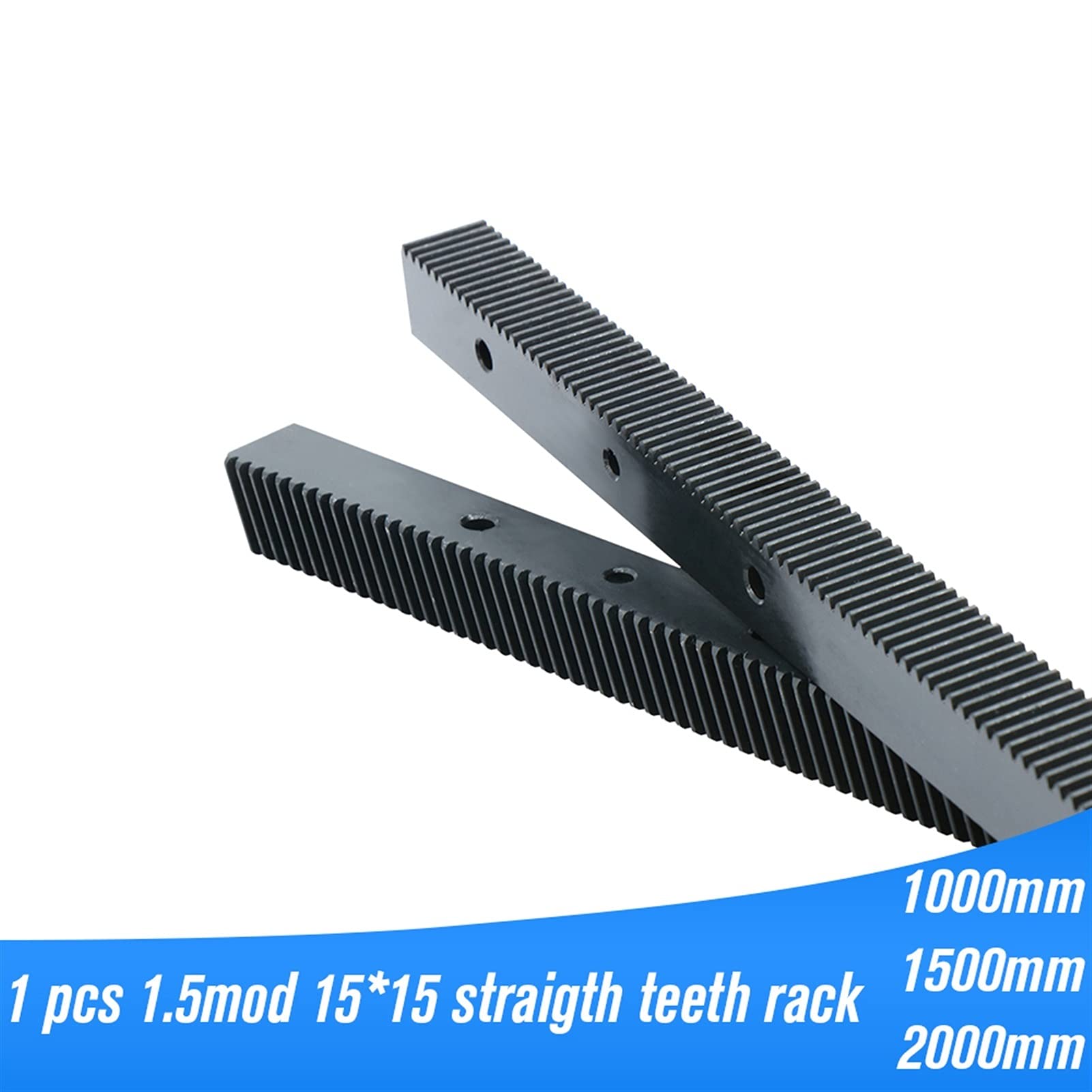 Industry 1.5Mod 15x15 1000mm 1500mm 2000mm Gear Rack Precision Zipper Straight Teeth Rack for CNC Engraving Machine(1pc 500mm)