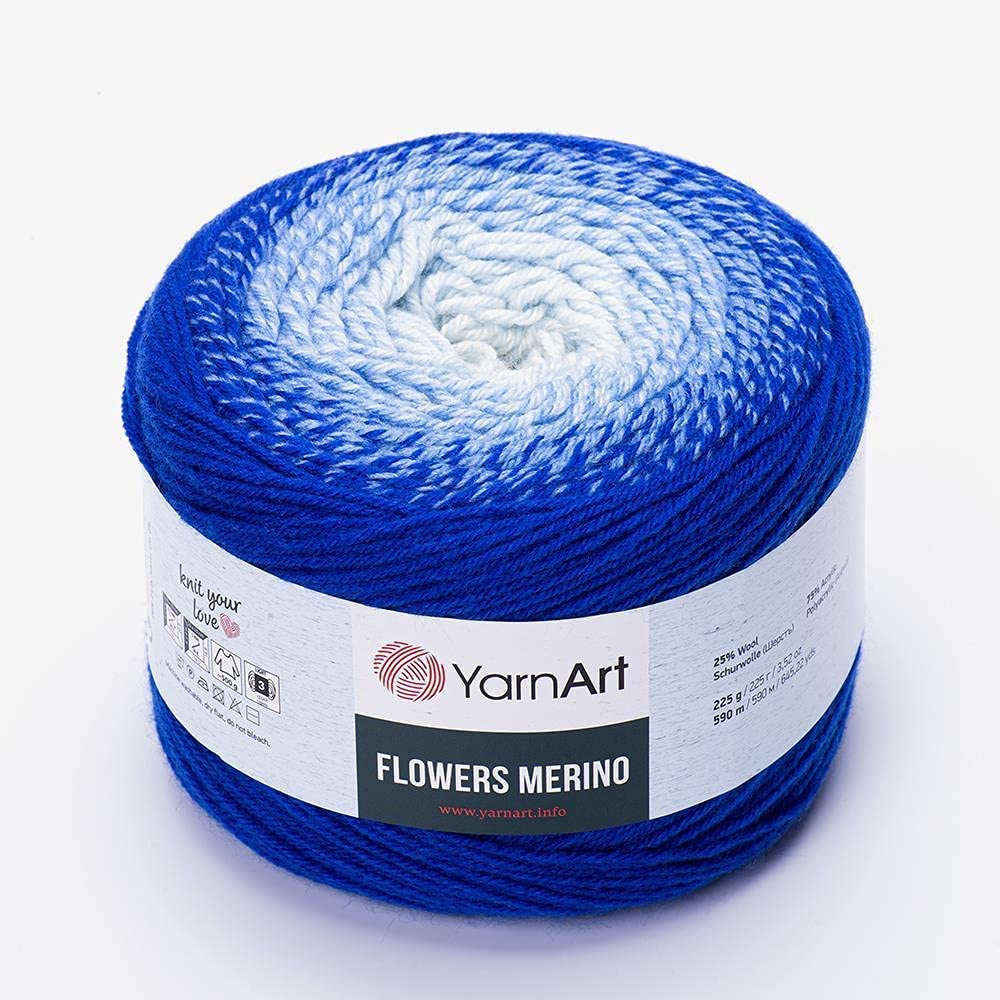 YarnArt Flowers Merino Yarn - 25% Wool 75% Acrylic Multicolor DK Weight