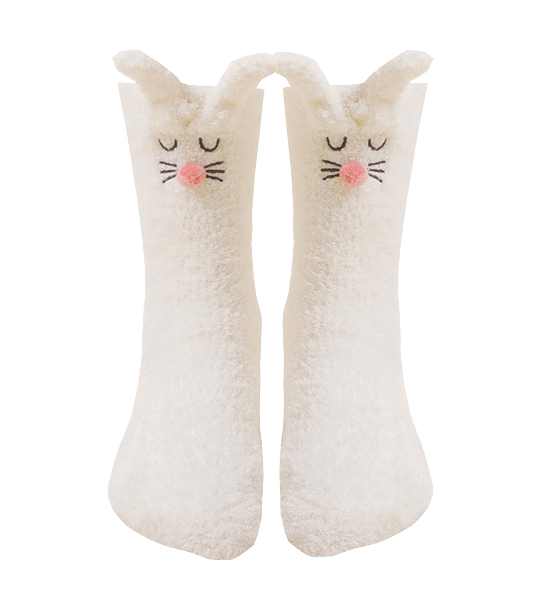 Slipper Socks Fleece Fuzzy Crew Sock Soft Easter Bunny Stockings for Women Girls