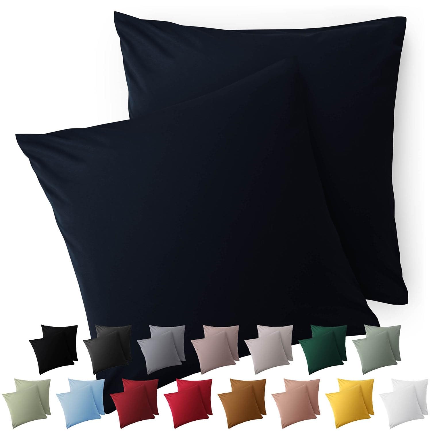 Blumtal Federe Cuscini Divano 50x50 cm - Set di Copricuscini per Divani in Microfibra a 2 Pezzi con Chiusura a Zip, certificati Oeko-Tex, extra morbidi e lavabili - Blu Oceano
