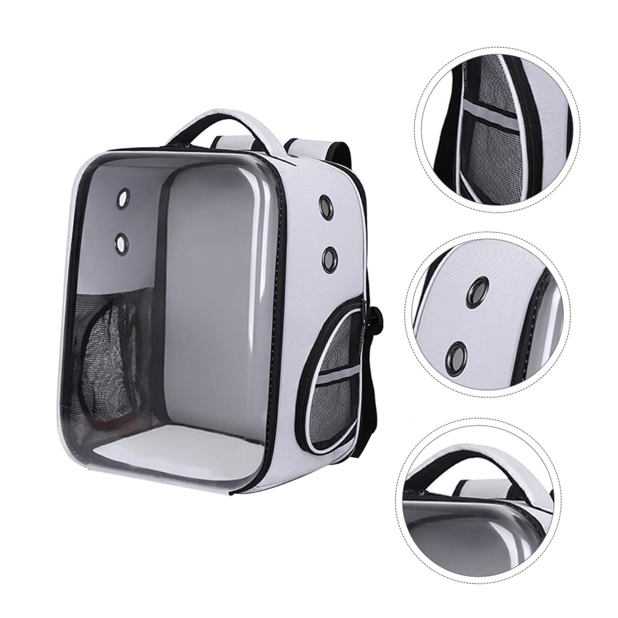 Bolsa de Transporte para Mascotas Transparente y Plegable | PC y Tela Oxford, Ligera y Cómoda de Llevar, para Gato y Perro Pequeño, Uso Exterior