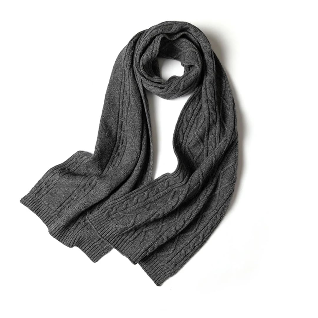 Sciarpa in cashmere invernale da uomo donna sciarpe da esterno in maglia tinta unita jacquard collo sciarpa avvolgente unisex