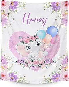 Elephant Blanket Gifts - 30"x40" Cute Throw for Women Girls - Purple Soft Fuzzy Blankets for Couch & Office