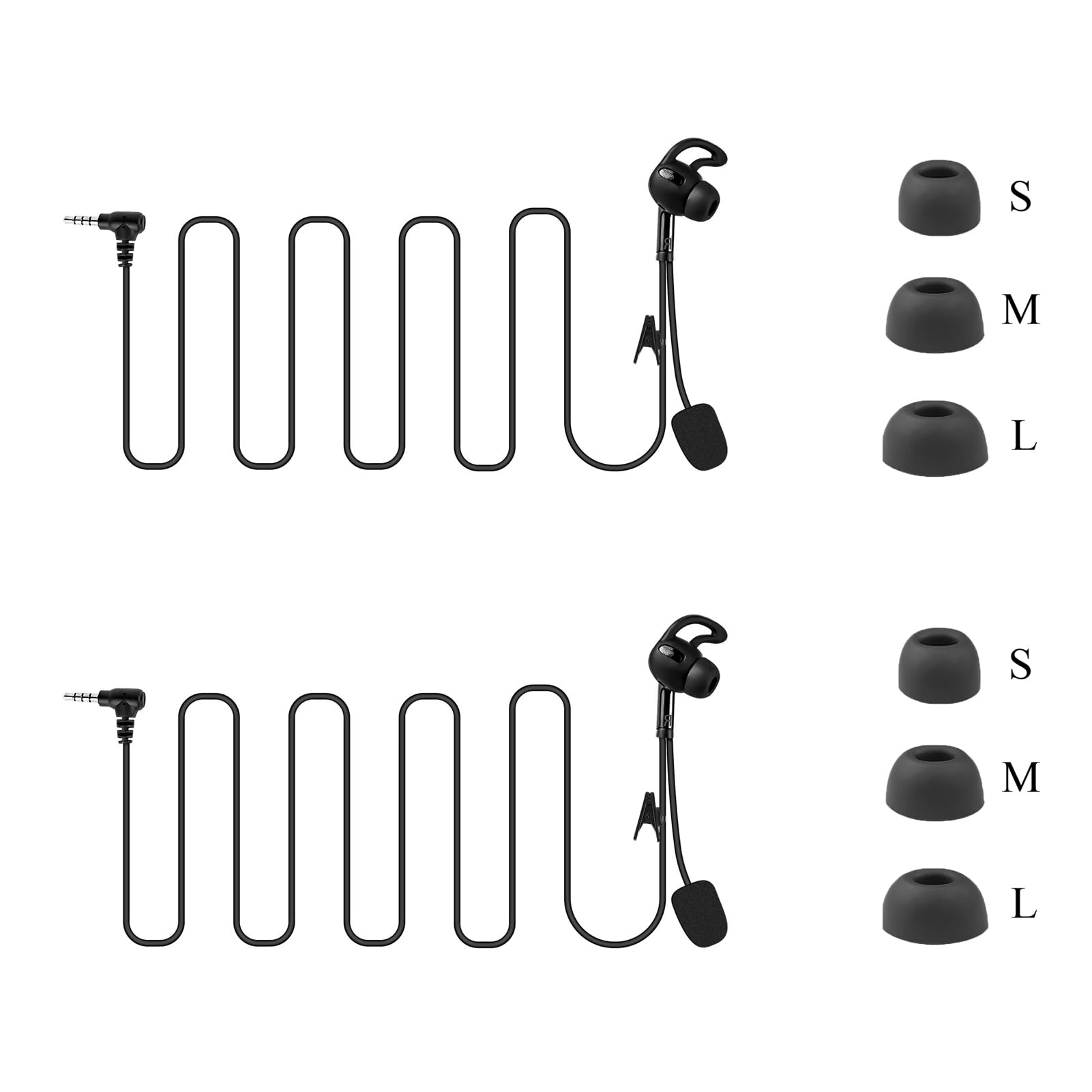 MIMIRACLE Referee Headset Earpiece Right Ear, 3.5mm Jack Replacement 2 Pack