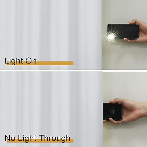 Miniatura 4 de Aiyufeng Sevier - Cortinas blancas 100% opacas para dormitorio, cortinas blancas para mantener el calor, tratamiento de ventanas, aislamiento