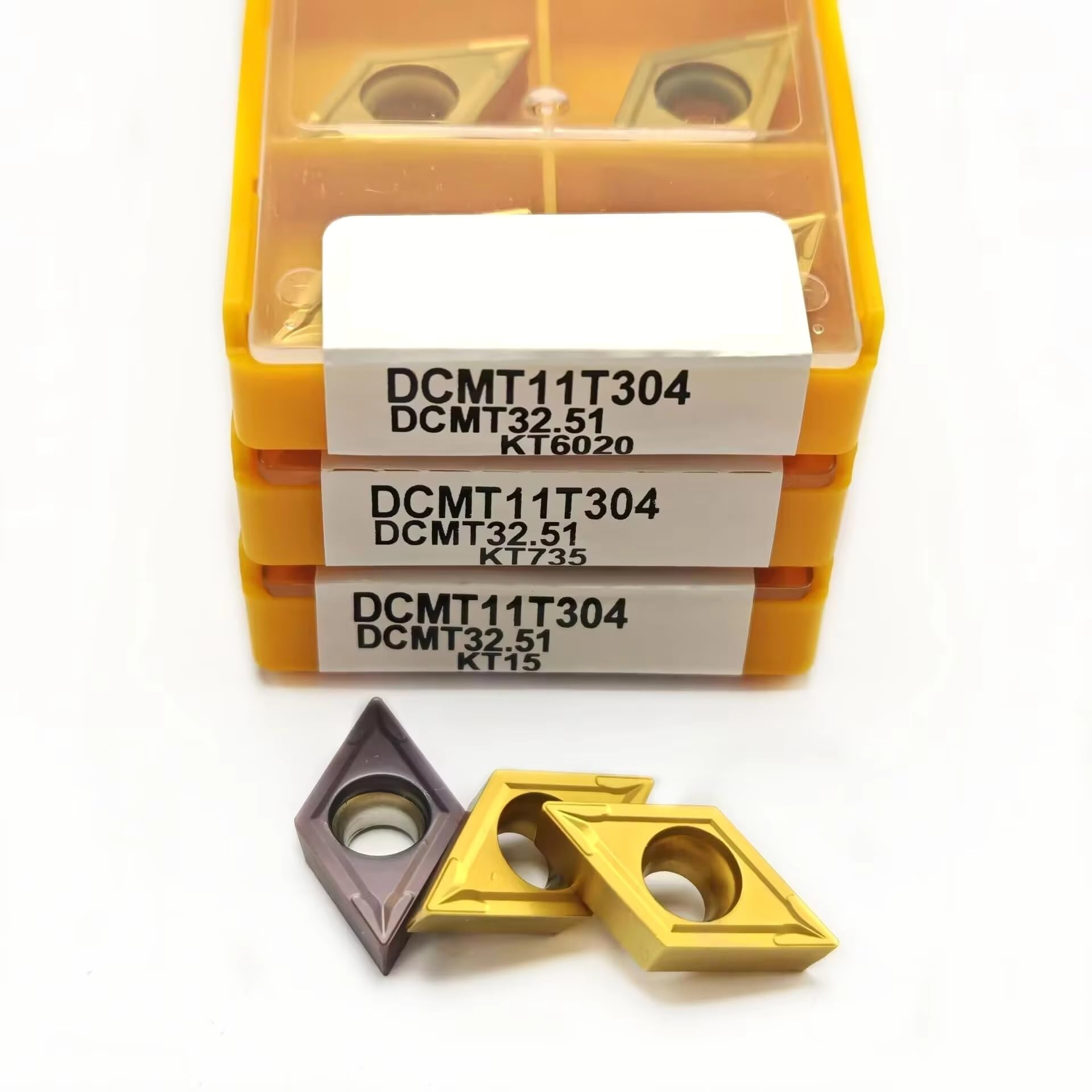 Hoja De Corte Ranura Aleación Dura CNC Con Forma Diamante 10 Piezas(DCMT11T308 KT15)