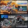 FEYA Motorcycle Helmet Speakers High Battery Life Helmet Headphone IPX6 Automatic Answer/Call Music Control/Intelligent Noise/Wake up Siri, 2 Different Types of Mic - Compatible with All Helmets - Y10