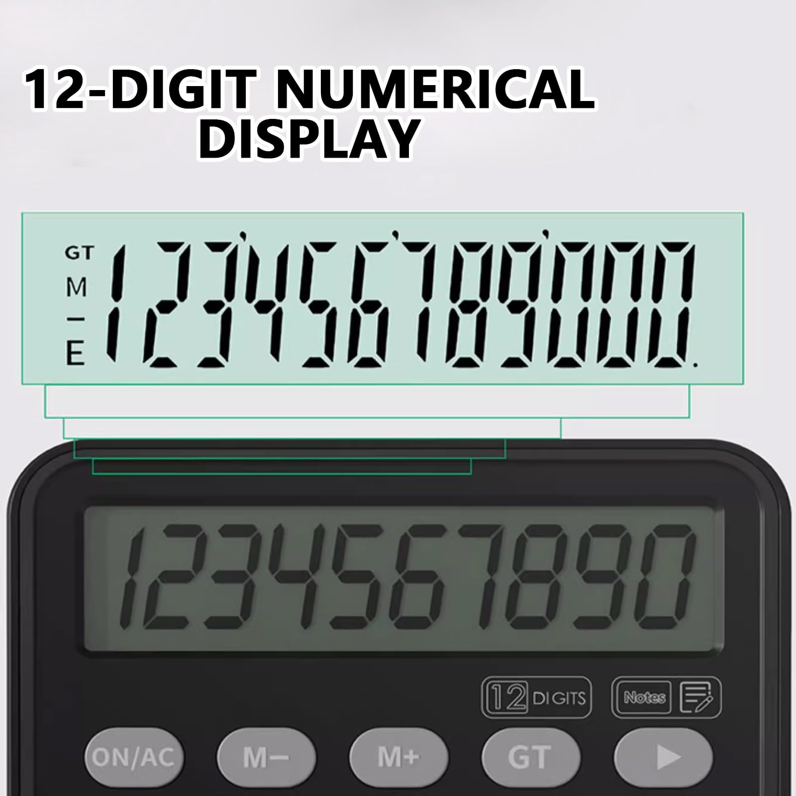 Calcolatrice scientifica con blocco di scrittura cancellabile, display a 12 cifre, per ufficio, casa, scuola, design compatto