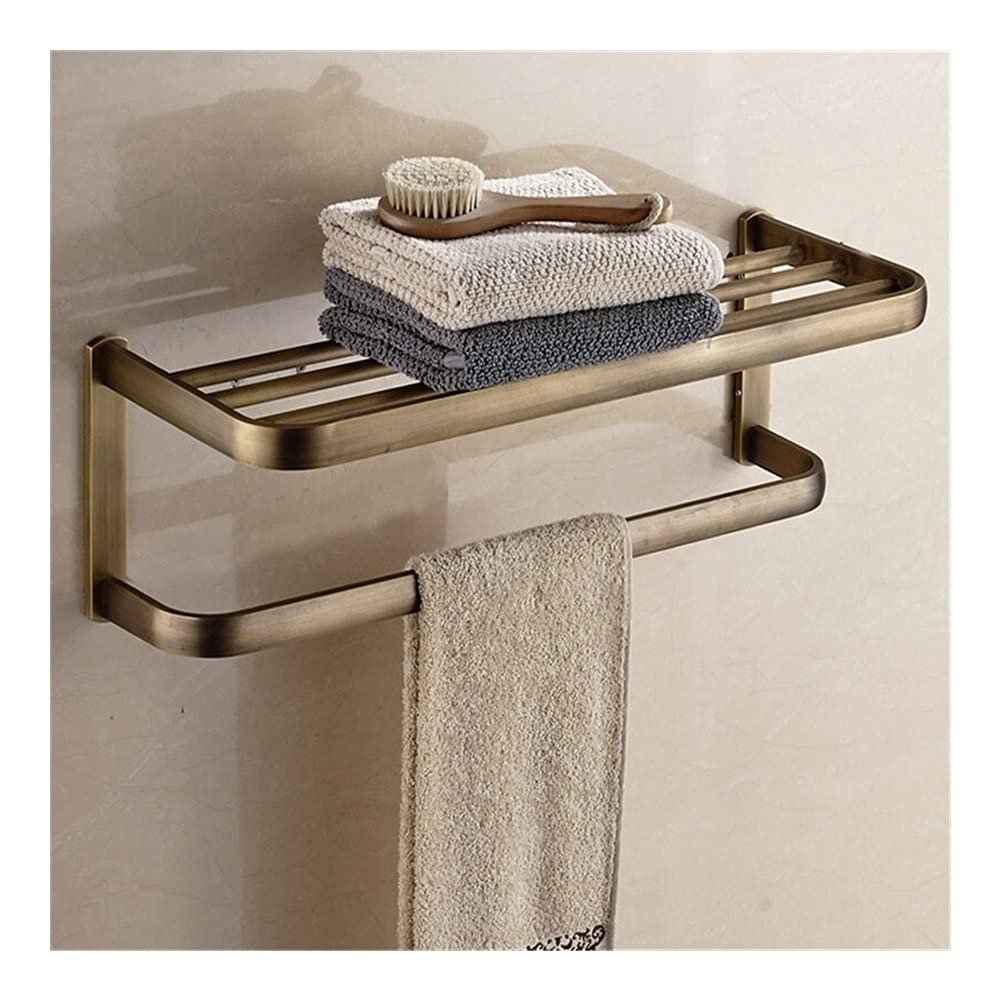 Toallero de baño de 60cm de latón accesorio de pared dorado estante fijo toallero de cocina