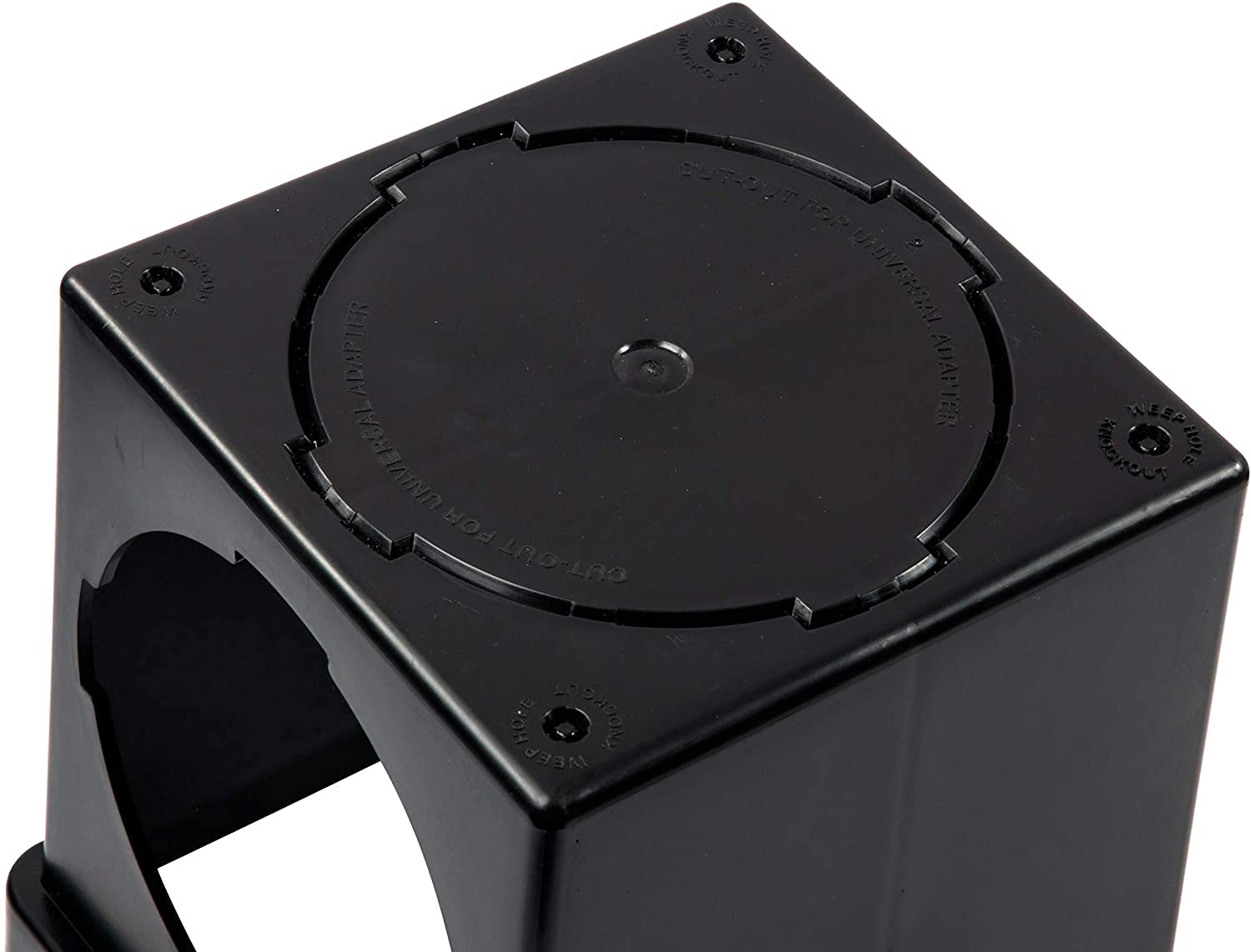 NDS 900BKITRTL1PK Square Catch Basin Drain Kit with 2-Opening, 2 Adapters, & 1 Outlet Plug, 9-Inch, Black Plastic Grate