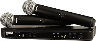 Shure BLX288/SM58 UHF Wireless Microphone System - Perfect for Church, Karaoke, Singing - 14 Hours Battery Life, 100m Rang