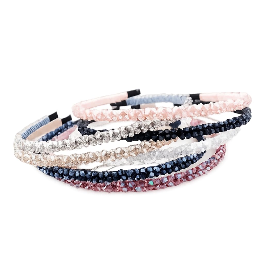 4 Pieces Girls Women Sparkle Crystal Headbands Hair Accessory Head Hoop Women's Bling Hairband-image-34