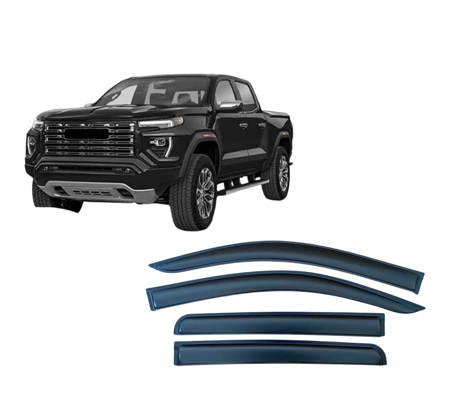 Acwyahso Rain Guards Wind Deflectors for GMC CANYON 23-25 CREW CAB PICKUP, 4Pcs Vent Visors, Allows Fresh Air & Keeps Rain Out, No-Drill Install