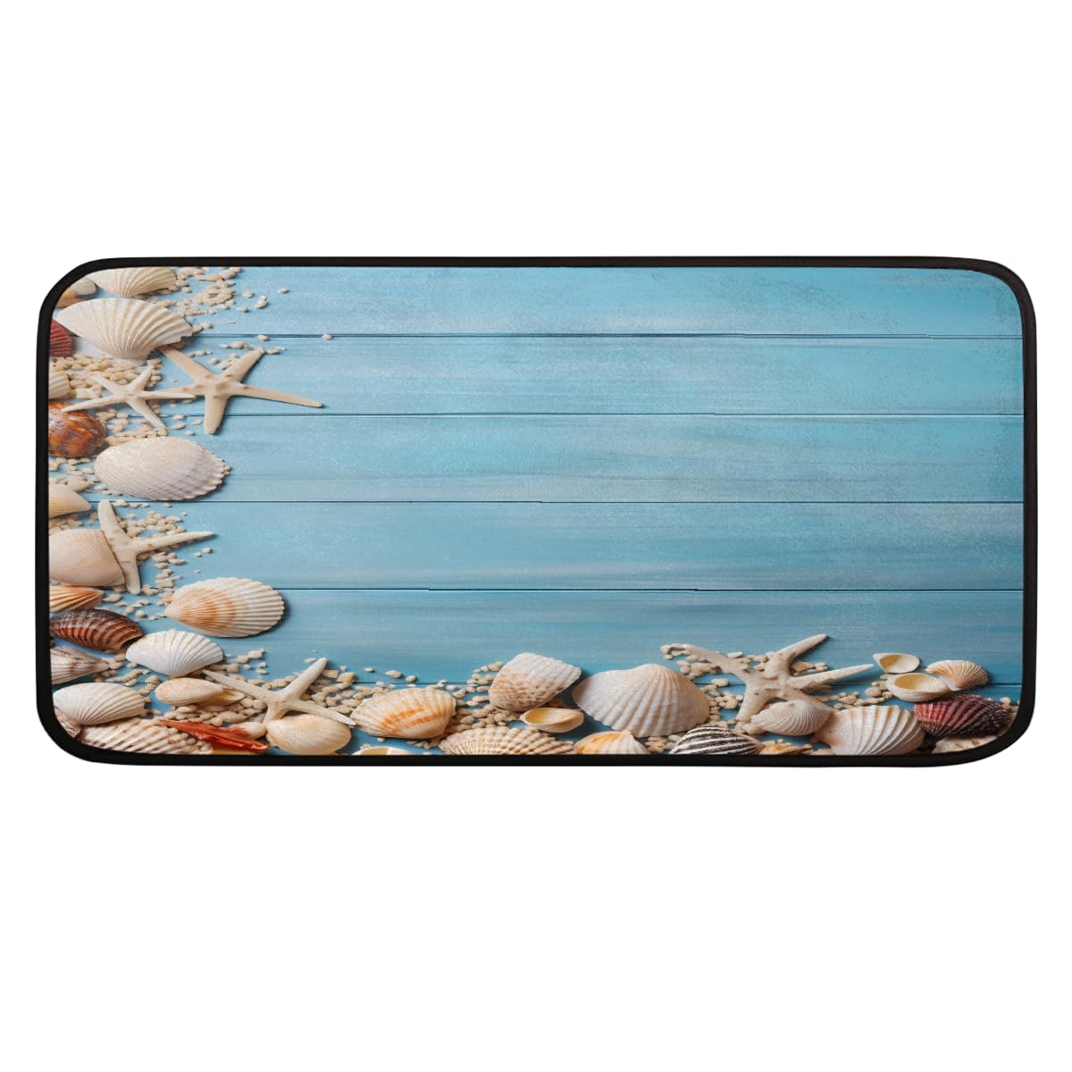 Tapis de cuisine antidérapant et absorbant motif coquillages tapis de sol
