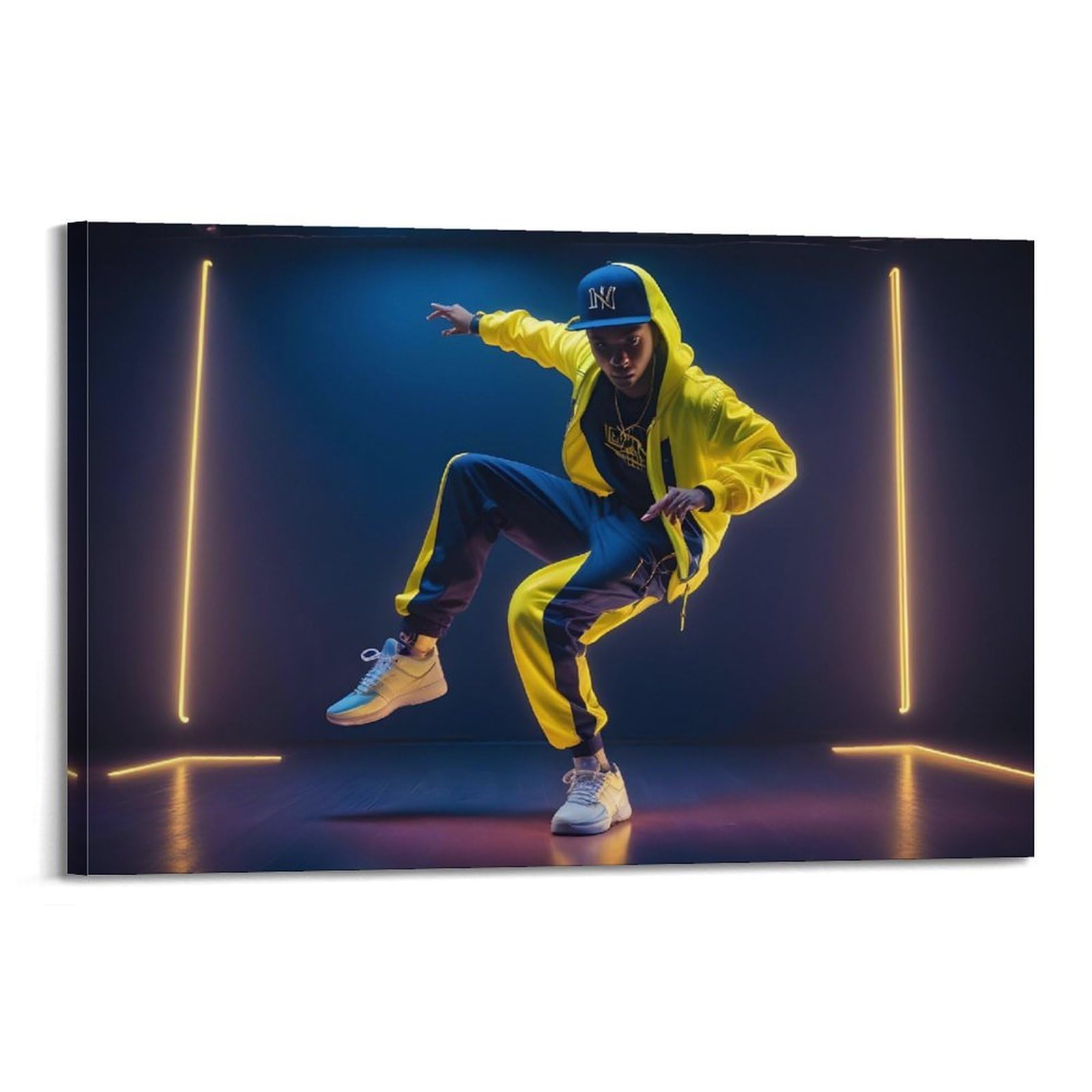 ZLQYHW Poster di danza di strada, hip-hop, ballerino B-boy, su tela, decorativo, per camera da letto e camera da letto (50 x 75 cm)